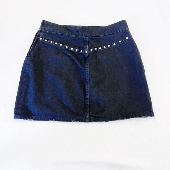 Zara Black Mini Skirt Pockets Studded Details SZ S NWT - Picture 4 of 8